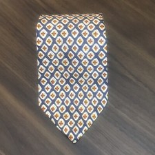 Paul Fredrick Blue Yellow Red Silk Geometric 100% Italian Silk Made In The USA