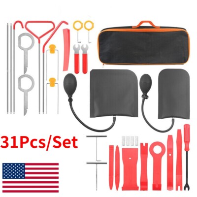 31Pcs/set  Auto Car Window Door Emergency Open Unlock Lock Repair Tool Kits