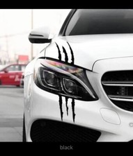 Claw Marks Headlight Decal Car Sticker Monster  Car Headlight Stripes black