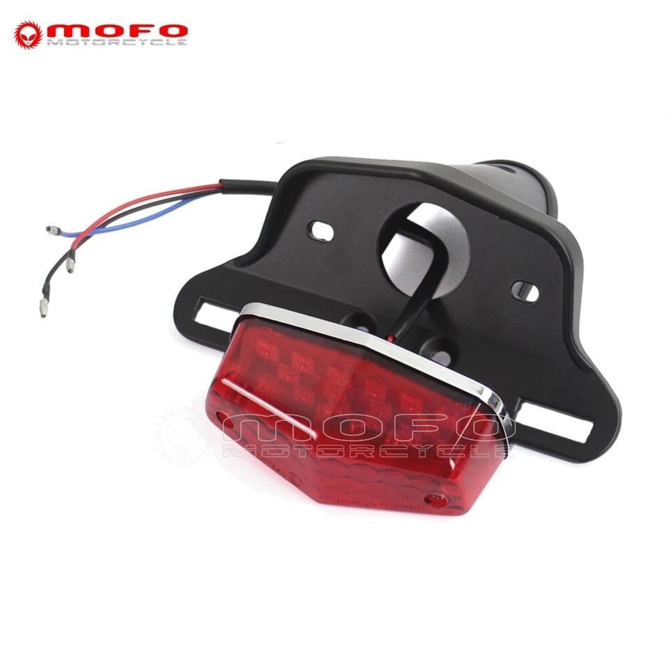 Luz trasera estilo café racer lámpara de freno con soporte para Honda Yamaha Kawasaki Foto 3 de 4