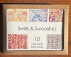 Set of 10 Note Cards "Swirls & Swooshes" Orig. Art, Blank Inside w/ Envelopes