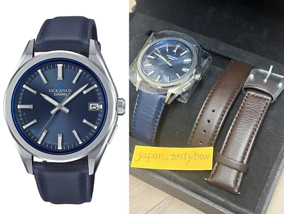 CASIO OCEANUSOCW-T200SLE-2AJRネイビー レザー 時計 s-l400.jpg