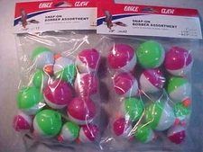 24 NEW ROUND  EAGLE CLAW Snap-On spring  Fishing BOBBERS ASSORTED SIZES ICE