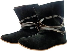 Medieval Leather Boots for Men Handmade Viking Renaissance Costume Shoes