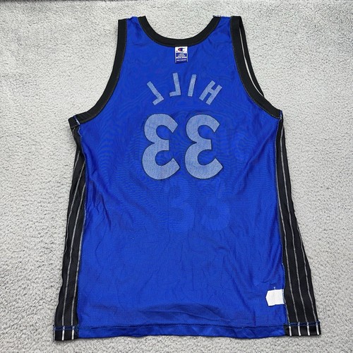 Champion Mens 44 Large Blue NBA Orlando Magic #33 Grant Hill Basketball Jersey - Picture 7 of 10
