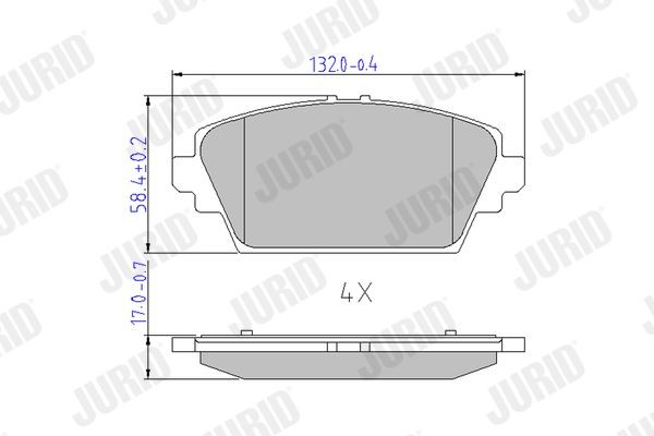 Jurid 572428J Bremsbelagsatz, Scheibenbremse Passend FüR Nissan-image