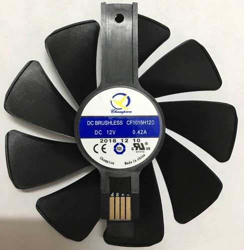 Cooler Fan For Sapphire NITRO RX480 8G RX470 4G RX570 RX580 8G CF1015H12D 95mm - Afbeelding 2 van 2