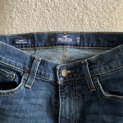 Hollister California Skinny Epic Flex Jeans Unisex W29 L32 Medium Wash Stretch