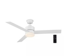 Madison 52 in. Indoor Matte White Ceiling Fan with LED Light and Remote