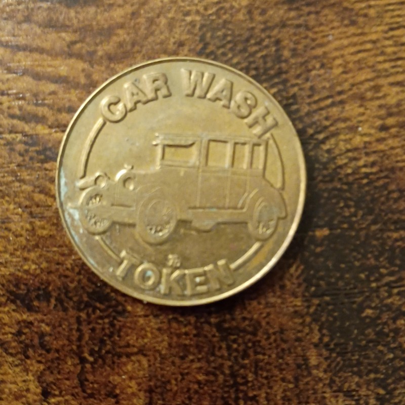 Bronze Car Wash Token Circulated No Cash Value Vintage Car Design Collectible
