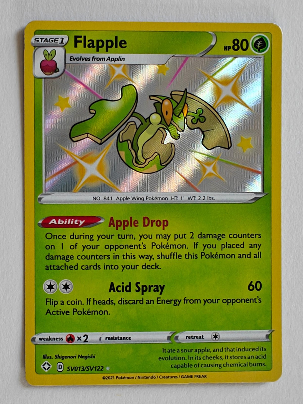 Flapple SV013/SV122 Shiny Holo Rare Shining Fates: Shiny Vault Pokemon Holo