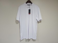 Travis Mathew Polo Shirt Mens 2XL White Logo Performance Golf Tennis Athleisure