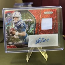 2025Panini Prizm -Rookie/Patch/Auto - Riley Leonard #RPH-RLD Red ShimPrizm/35