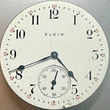 1911 16S ELGIN 381 M 6 17J HC PS DR Pocket Watch Movement RUNS S98