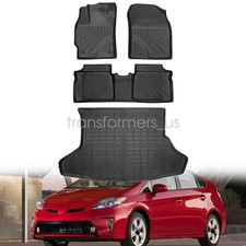 3d Tpe Floor Mats Trunk Cargo Liner All Weather Fits 2010-2015 Toyota Prius