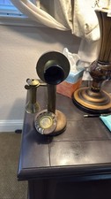 GEC Brass Candlestick Telephone Rotary Dial Vintage Antique Phone