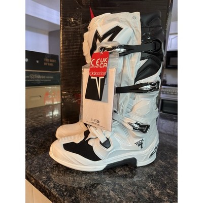 Alpinestars Tech 7 Motocross Boots Mens 11 White Black Dirt Bike Off-Road NEW