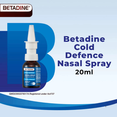 Betadine Adult Cold & Flu Defence Nasal Spray   Daily Protection for Cold & Flu