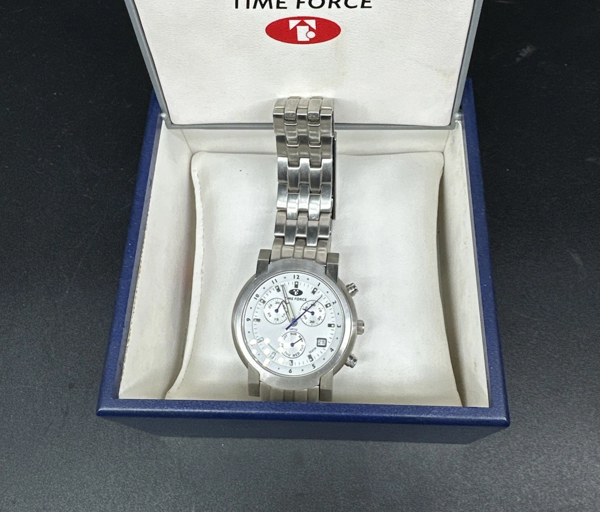 Time Force Chronograph 10ATM Men's Quartz Date 1118J Working New Battery