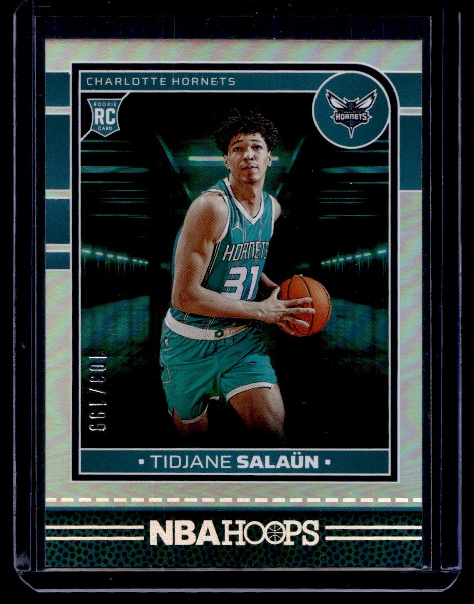 2024-25 Hoops Silver Holo Tidjane Salaun RC 103/199 Charlotte Hornets #236