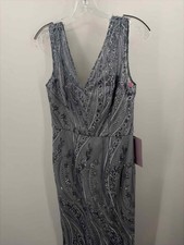 Pre-Owned JS Collections Grey Size 4 Maxi Evening Gown