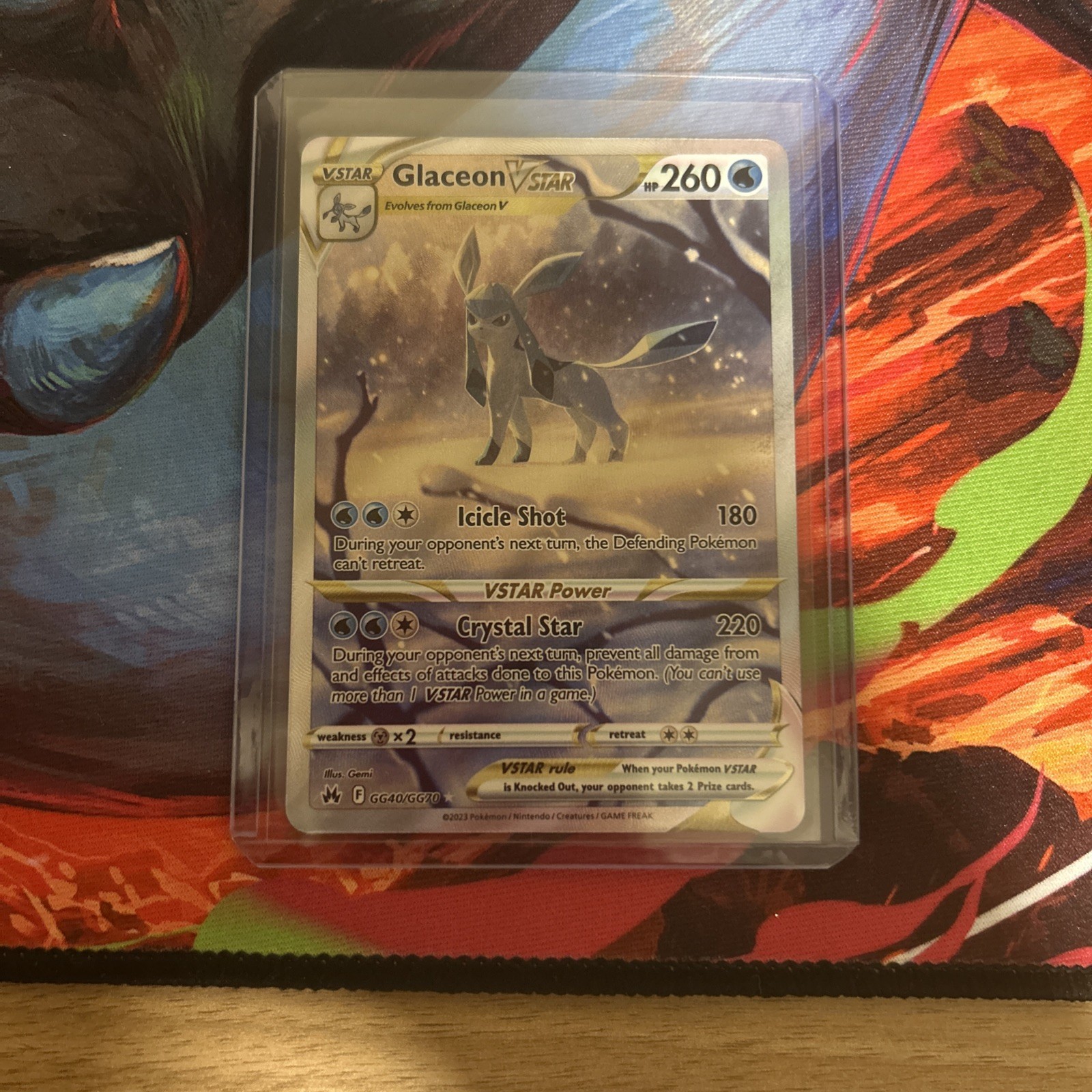 Pokémon TCG Glaceon VSTAR Galarian Gallery Crown Zenith Holo Card GG40/GG70 M/Nm