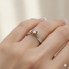 Real 925 Sterling Silver Solid for Women Moissanite Ring Wedding Engage