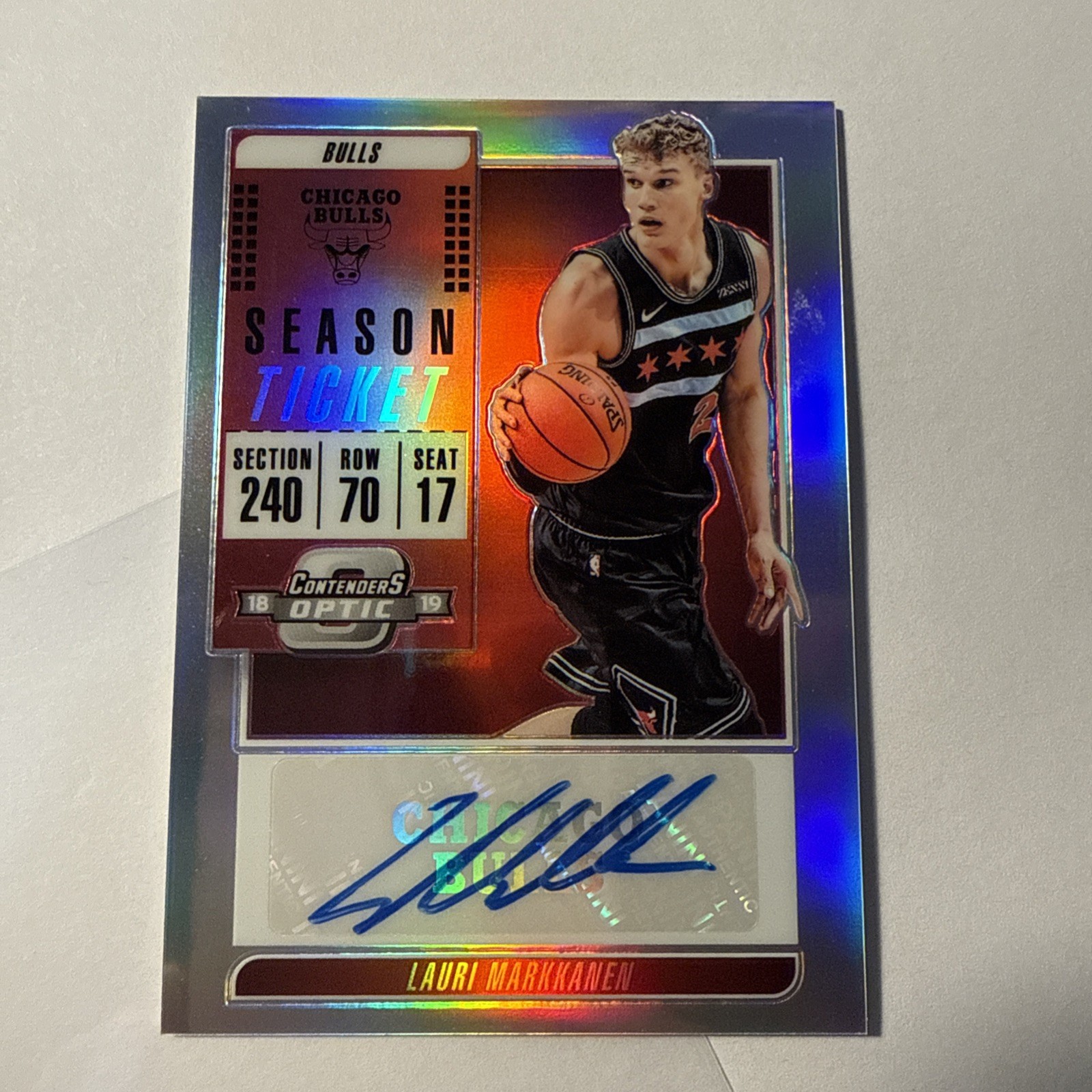 2018/19 Panini Contenders Optic Lauri Markkanen Prizm Ticket AUTO Autograph