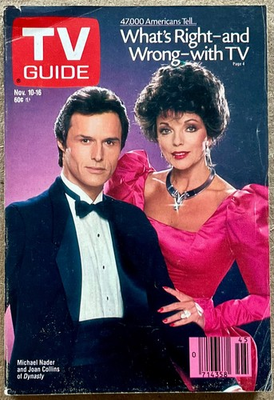 #ad TV Guide VTG Issue Week of November 10 16 1984 Michael Nader amp; Joan Collins $6.95