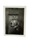 WW2 Soldier Military Uniform Holding a Bottle and Smoking Vintage Photo Snapshot