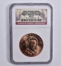 MS67 (2007) First Spouse Series Martha Washington Bronze Medal NGC *1023