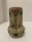 VINTAGE ROSEVILLE POTTERY MOSTIQUE 1916 GRAY ARTS & CRAFTS 6” MULTI COLOR VASE