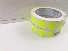 Uline S-2235Y Blank Inventory Circle Labels, Fluorescent Yellow, 1" - 2 rolls