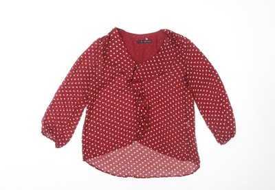 Basic-Bluse Damen UK Größe S Zara Basic Rot