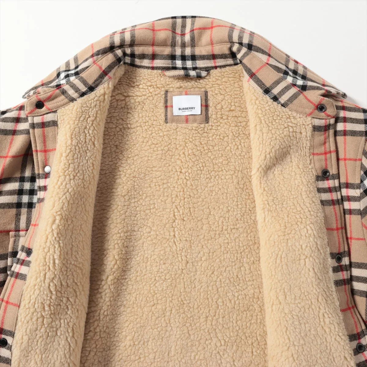 Burberry Cotton x wool x acrylic Jacket XL Men's Beige  8043839 check boa lining thumbnail 4