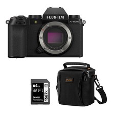 Fujifilm X-S20 Mirrorless Camera, Black, Bundle with 64GB SDXC Memory Card and S