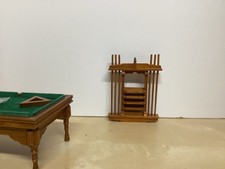 Table de billard miniature maison de poupée et support de bâton de piscine mural