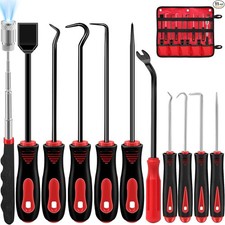 11 Pcs Hook and Pick Set, Automotive Pick Tool for Oil Seal/O-Ring Seal Red