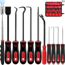 11 Pcs Hook and Pick Set, Automotive Pick Tool for Oil Seal/O-Ring Seal Red