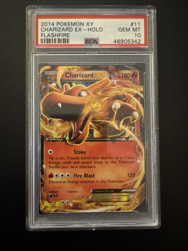 PSA 10 GEM MINT Charizard EX 2014 XY Flashfire Holo Pokemon Card 11/106