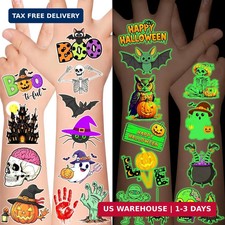 Glow In The Dark Halloween Temporary Tattoos, Spooky Favors