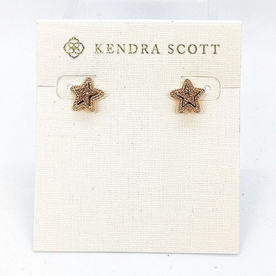 New Kendra Scott Jae Star Rose Gold Stud Earrings in Rose Gold Drusy