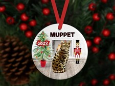 Bengal Cat Christmas Tree Ornament Personalized with Name