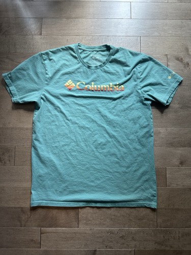Columbia Desert Logo Basic T Shirt Teal Men’s Large