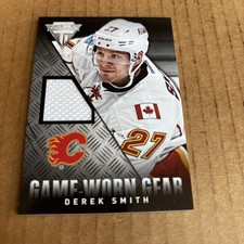 2013 Titanium Game Worn JSY PATCH Derek Smith #GG-DSM Flames Hockey Card (f3)