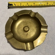 Vintage/Antique Solid Brass Cigar Table Ashtray Manning Bowman, Meriden, Conn