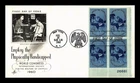 US COVER EMPLOY PHYSICALLY HANDICAPPED FDC SCOTT 1155 PLATE BLOCK ARTCRAFT