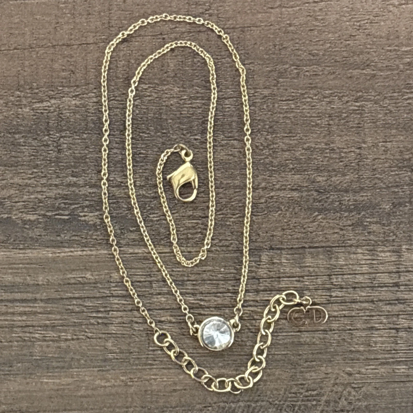 Collier pendentif vintage authentique Christian Dior faux cristal signé rare