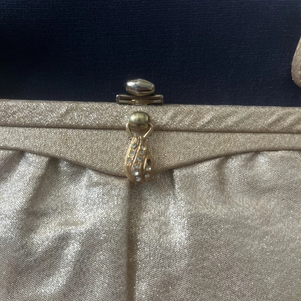 复古-女式金色晚礼服/婚礼手拿包带肩带    — 第 3/4 张图片