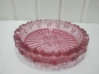 Vintage Fenton Colonial Cabbage Rose Pink Glass Ashtray Trinket Dish Bowl 7" Vtg